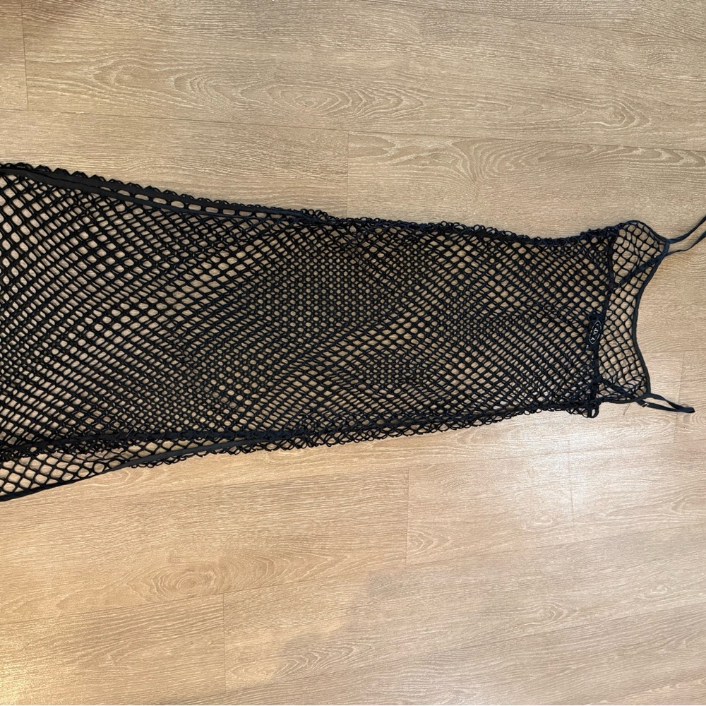 Cider Black Mesh Swim Coverup